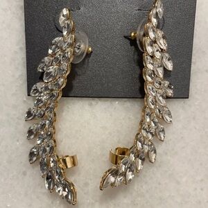 Massini cubic zirconia and gold tone stud earrings